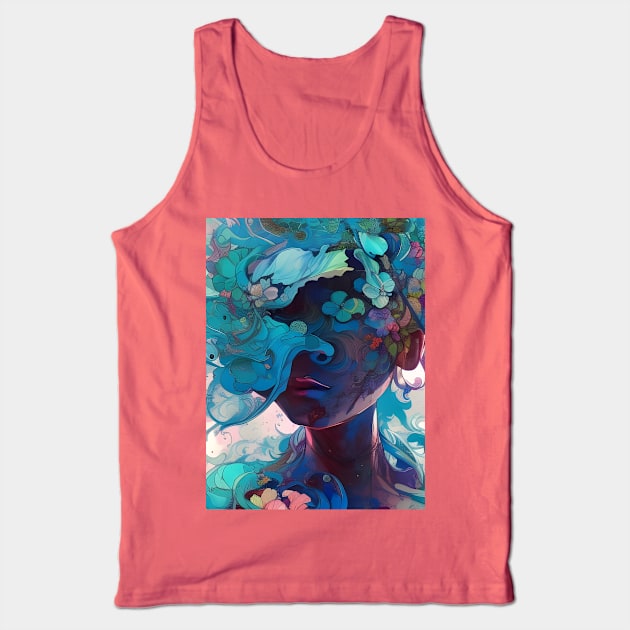 Fantastical Manga Flower Girl Tank Top by Chance Two Designs